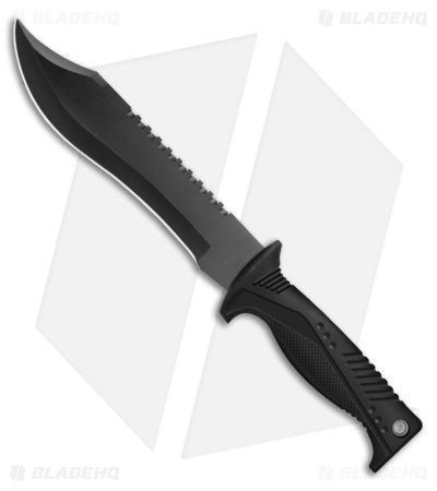 SOG HQ Pinnacle Fixed Blade Bowie Knife Black GRN (7.5" Black)