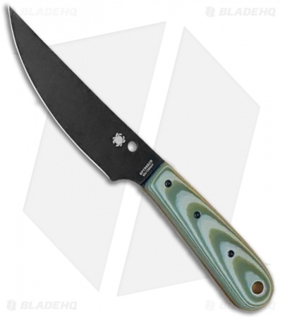 Spyderco Bow River Fixed Blade Knife OD Green/Gray G-10 (4.4" Black) FB46GPODBK