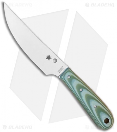Spyderco Bow River Fixed Blade Knife OD Green/Gray G-10 (4.4" Satin)