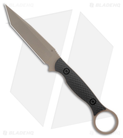 Toor Knives Serpent T Tanto Fixed Blade Knife Black G-10 (3.75" FDE Tan)