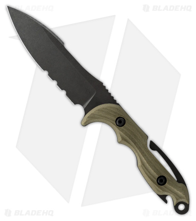Toor Knives M.U.F. Diver Fixed Blade Knife Covert Green G-10 (4.25" Black)