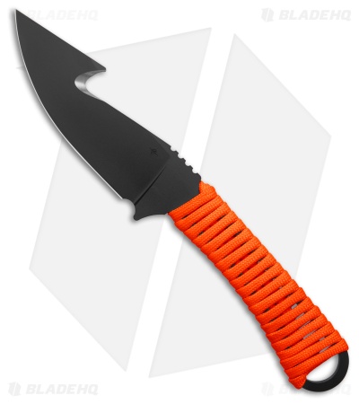 Toor Knives Merlin Fixed Blade Knife Blaze Orange Paracord (3.75" Black)