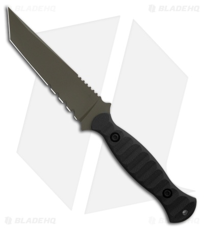 Toor Knives Overlord Woodland Tanto Fixed Blade Knife Black G-10 (4.5