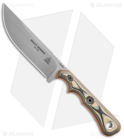 TOPS Knives Muley Skinner Fixed Blade Knife Black/Tan G-10 (4.5" SW) MSKIN-01