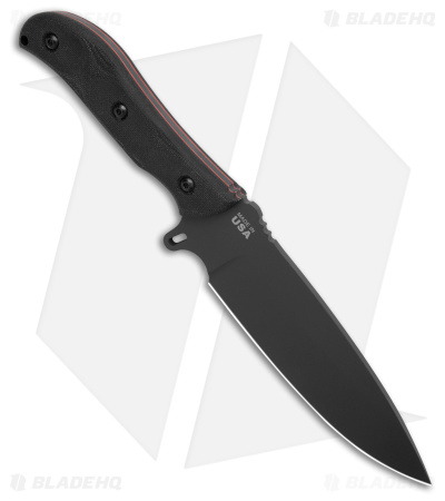 TOPS Knives Silent Hero Fixed Blade Knife Black Smooth Micarta (6.5