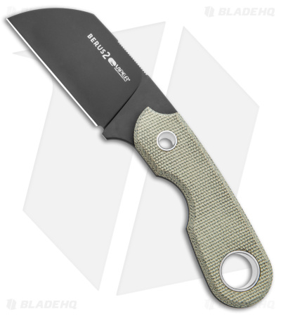 Viper Knives Berus Fixed Blade Knife Sheepsfoot Green Micarta (2.6" DLC)