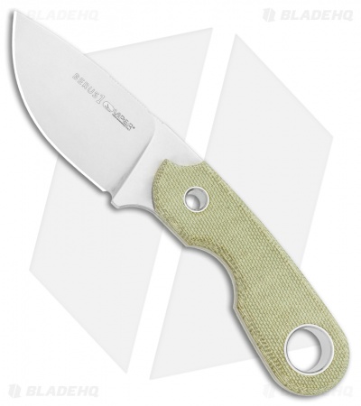 Viper Knives Berus Fixed Blade Knife Drop Point Green Micarta (2.6" Satin)