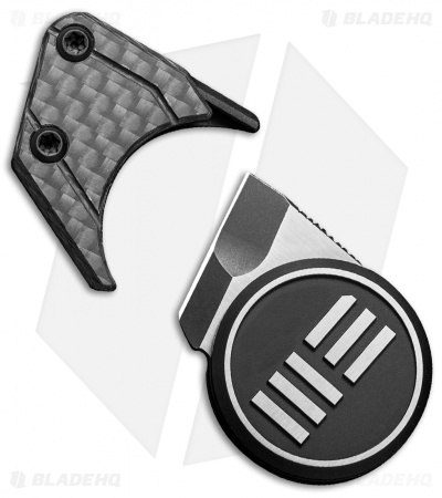 WE Knife Co. Quark Fixed Blade Neck Knife Black/Silver Titanium (0.47" Two-Tone)