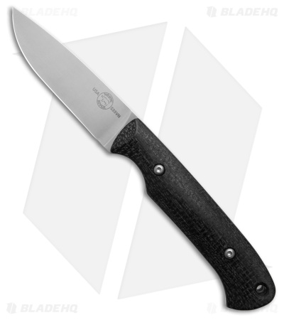 White River Hunter Fixed Blade Knife Black Burlap Micarta (3.5" Polish)