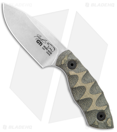 White River Knives GTI 3 Fixed Blade Knife OD Green/Black Micarta (3" SW)