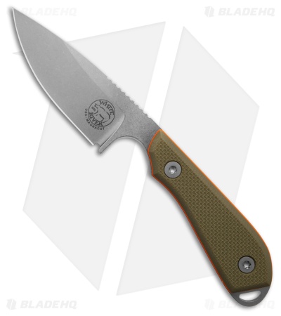 White River Knives M1-PRO MagnaCut Fixed Blade Knife Green/Orange G-10 (3" SW)