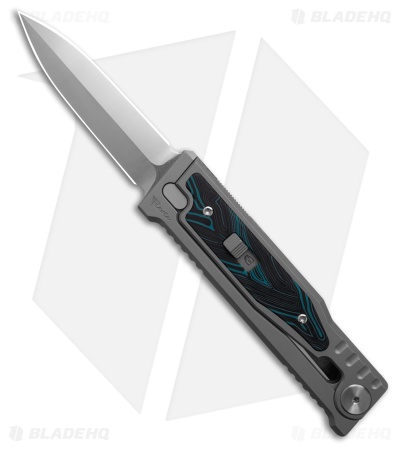 Reate EXO-M Dagger Manual OTF Knife Titanium/Black Blue G-10 (3.25" Satin ELMAX)