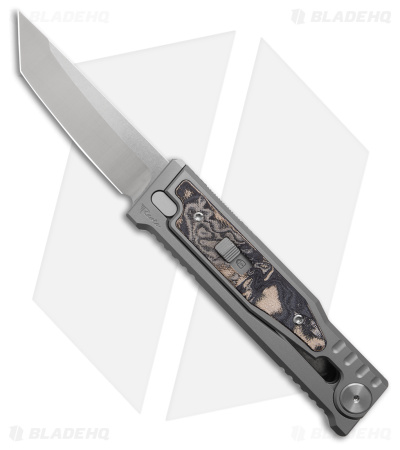 Reate EXO-M Tanto Gravity Knife Titanium/Burl Linen Micarta (3.2