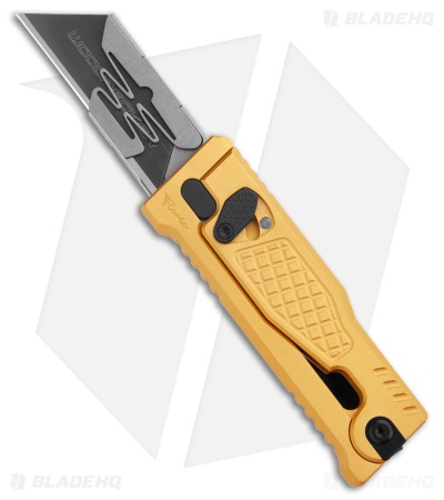 Reate EXO-U Gravity Knife Yellow Diamond Frag Aluminum (2.3" Utility)