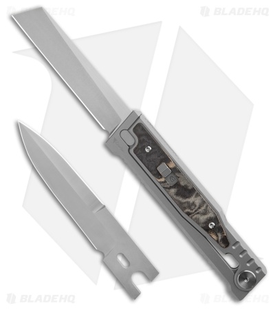 Reate OG EXO Coping Gravity Knife Titanium/Burl Camo Micarta (3.75" Satin)