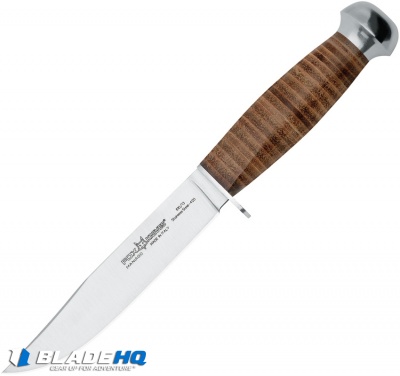 Fox Knives European Hunter 610/13 Fixed Blade Brown Leather (5.3" Satin) 610/13