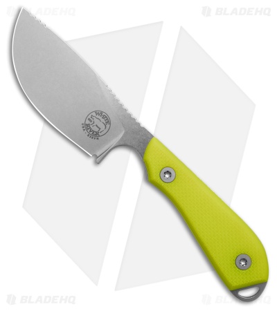 White River Knives M1-Skinner Fixed Blade Knife Green Hi-Vis G-10 (3" Stonewash)