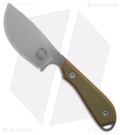 White River Knives M1-Skinner Fixed Blade Knife Green/Orange G-10 (3" Stonewash)