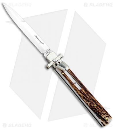 AGA Campolin 6" Dominus Leverlock Automatic Knife Horn (2.5" Satin)