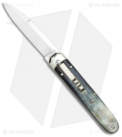 AGA Campolin Baron Automatic Knife Dark Horn  (3.75" Satin)