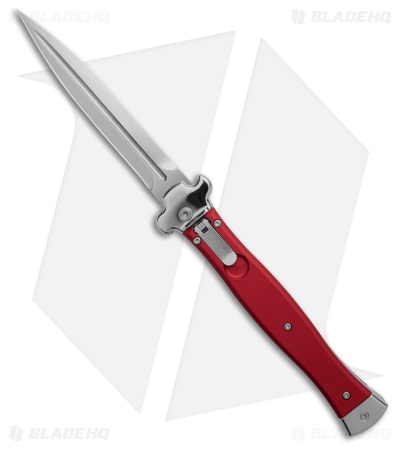 AGA Campolin Zero+ Dagger Leverlock Automatic Knife Red (4.7" Satin)