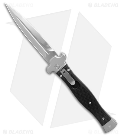 AGA Campolin Zero Dagger Leverlock Automatic Knife Black G-10 (3.75" Polished)