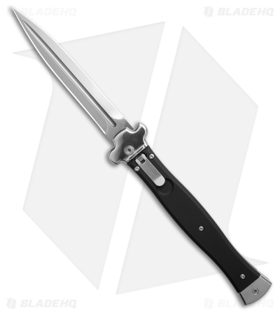 AGA Campolin Zero+ Dagger Leverlock Automatic Knife Black Al (4.7" Satin)