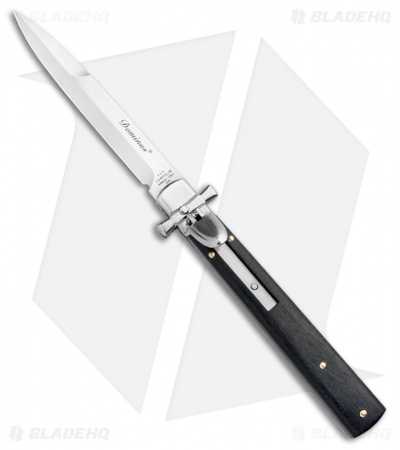 AGA Campolin 9" Dominus Bayonet Leverlock Automatic Knife Ebony (4" Satin)