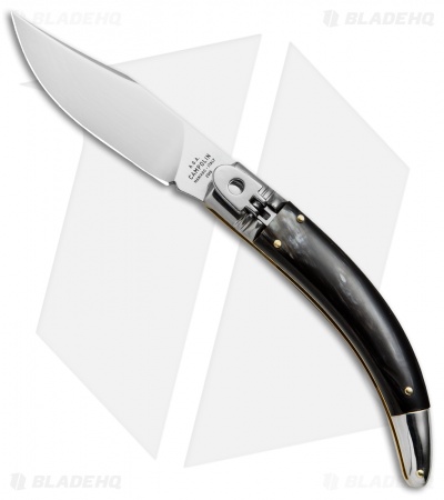 AGA Campolin Diana Lever Lock Automatic Knife Ebony Wood (3.75" Satin)