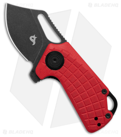 BlackFox Puck Liner Lock Knife Red G-10 (1.4" Black Stonewash) BF761R