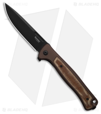LionSteel Knives Skinny MagnaCut Frame Lock Knife Earth Aluminum (3.3" Blk)