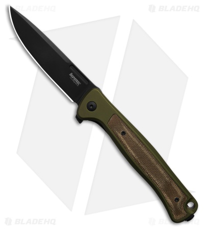 LionSteel Knives Skinny MagnaCut Frame Lock Knife Green Aluminum (3.3" Blk)