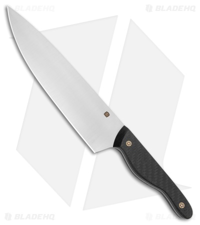 Blue Collar Blades Custom Chef's Knife Carbon Fiber + Mosaic Pins (8" Satin)