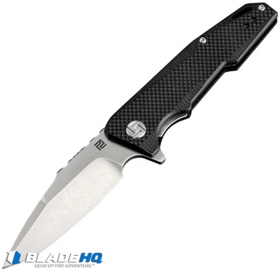 Artisan Cutlery Small Predator Liner Lock Knife Black G-10  (3" Stonewash)