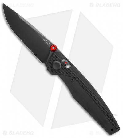 Acta Non Verba Knives A200 Sleipner A-Lock Knife Black G-10 (3.5" Black DLC) ANV