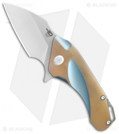 Bestech Knives Goblin Frame Lock Knife Bronze/Blue Titanium (2" Satin) 1711B