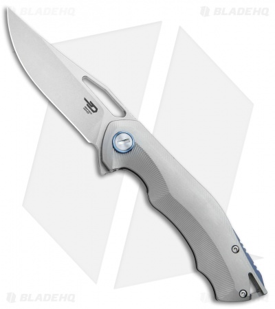 Bestech Knives Tercel Frame Lock Knife Gray Titanium (3.375" Stonewash)