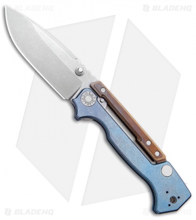 Demko Knives AD-15MG Scorpion Lock Knife Full Ti Blue/Gold Ano (3.75 ...