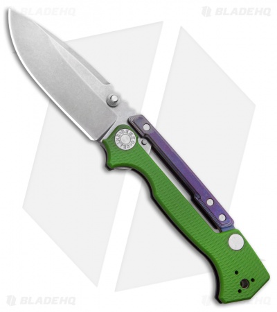 Demko Knives AD-15MG Scorpion Lock Knife Green G-10/Purple Ano  (3.75" SW)