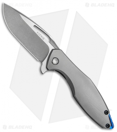 Koenig Arius Frame Lock Knife Patterned Titanium (3.5" Stonewash CTS XHP)