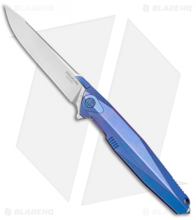Rike Knife 1707s Integral Frame Lock Knife Blue Titanium (3.75