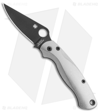 Flytanium Lotus Titanium + Spyderco Paramilitary 2 Knife (3.4" Black)