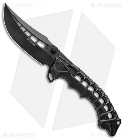 Andre De Villiers Scavenger Frame Lock Knife Black Ti (4.25