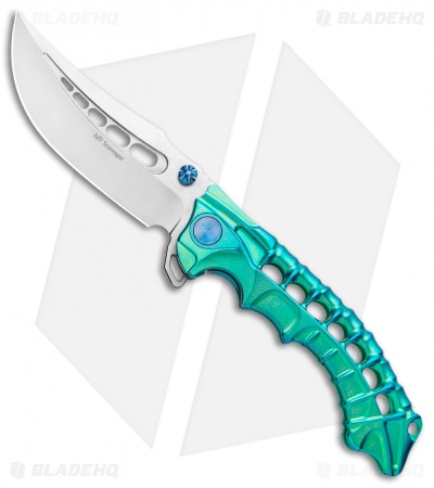 Andre De Villiers Scavenger Frame Lock Knife Green Ti (4.25