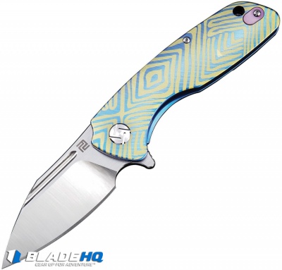 Artisan Cutlery Wren Frame Lock Knife Blue/Gold Ti (3