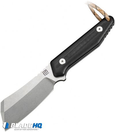 Artisan Osprey Fixed Blade Knife Black G-10 + White  (4" Stonewash)