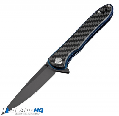 Artisan Cutlery Small Shark Liner Lock Knife Carbon Fiber (3" Black) 1707PS-BCF
