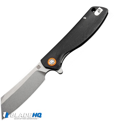 Artisan Cutlery Small Tomahawk Liner Lock Knife Smooth Black G-10 (3" Stonewash)
