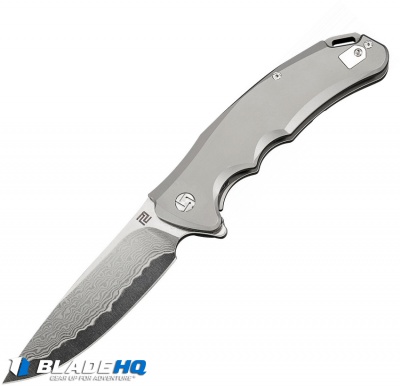Artisan Cutlery Tradition Frame Lock Knife Gray Titanium (3.8" Damascus)