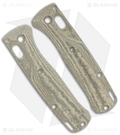 Flytanium Crossfade Scales for Benchmade Mini Bugout - Green Linen Micarta